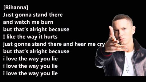 i love the way you like lyrics|eminem burn rihanna.